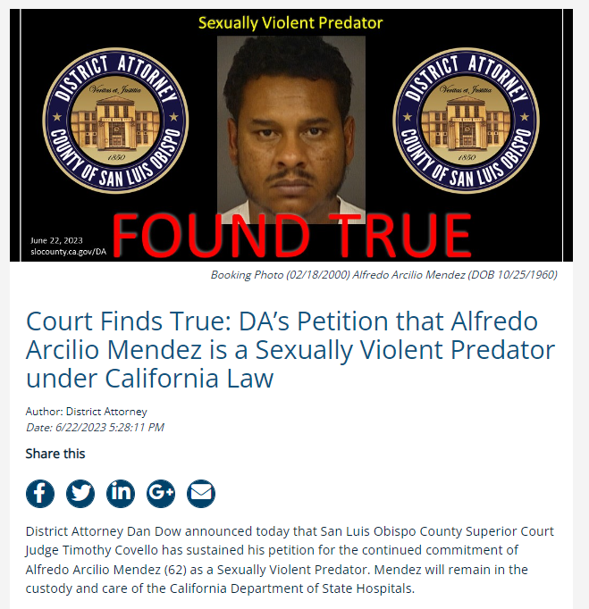 SLO Judge Commits Sex Offender As Sexually Violent Predator
