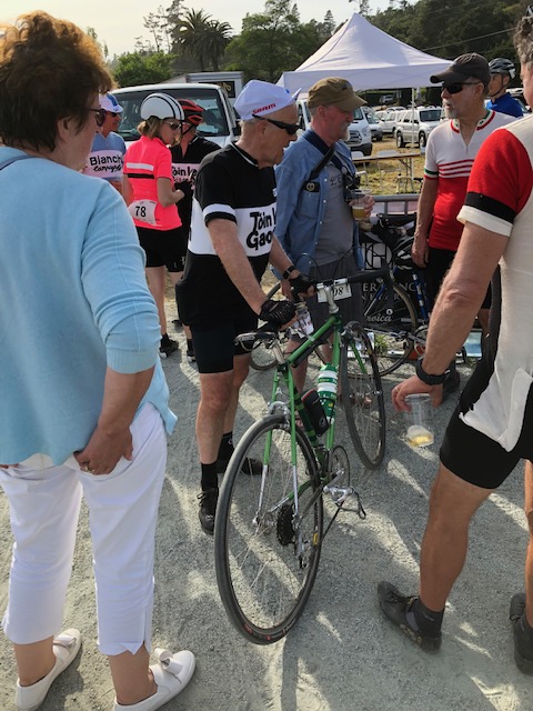 Cyclist and their vintage bicycles