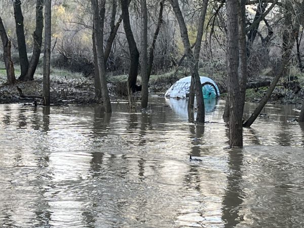 Flooded campsite