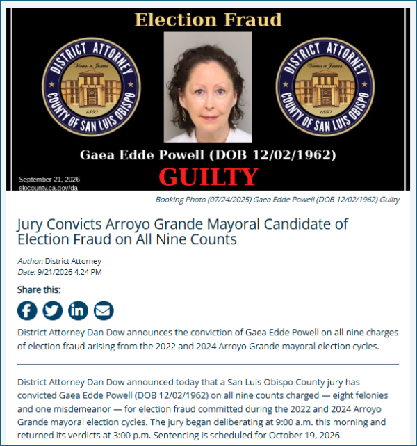 GAEA POWELL CONVICTED