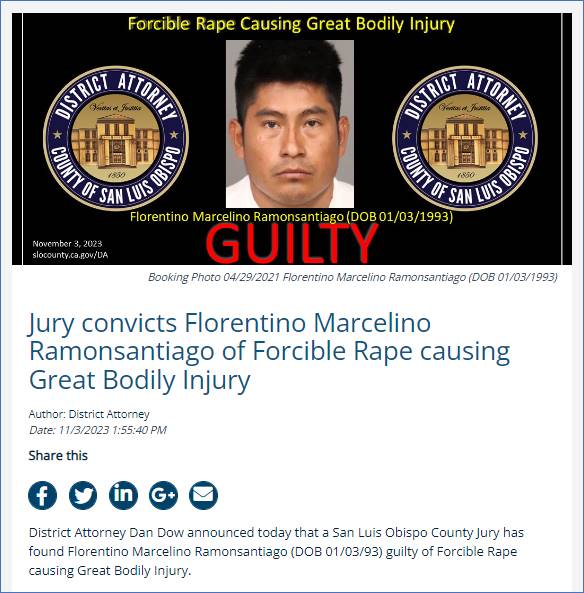 Jury Convicts Florentino Marcelino Ramonsantiago Rape