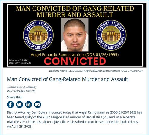 MAN CONVICTED OF GANG RELATED MURDER
