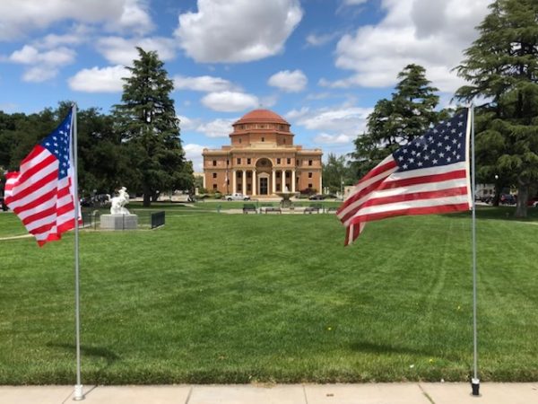 Memorial Day Rotunda flags unfurled 2