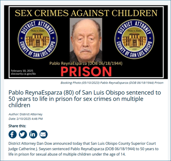 PABLO REYNA ESPARZA SENTENCED