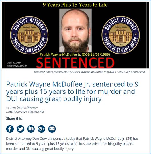 Nipomo Man Sentenced to 15 Years to Life For Murder & DUI 04.30.2024 ...