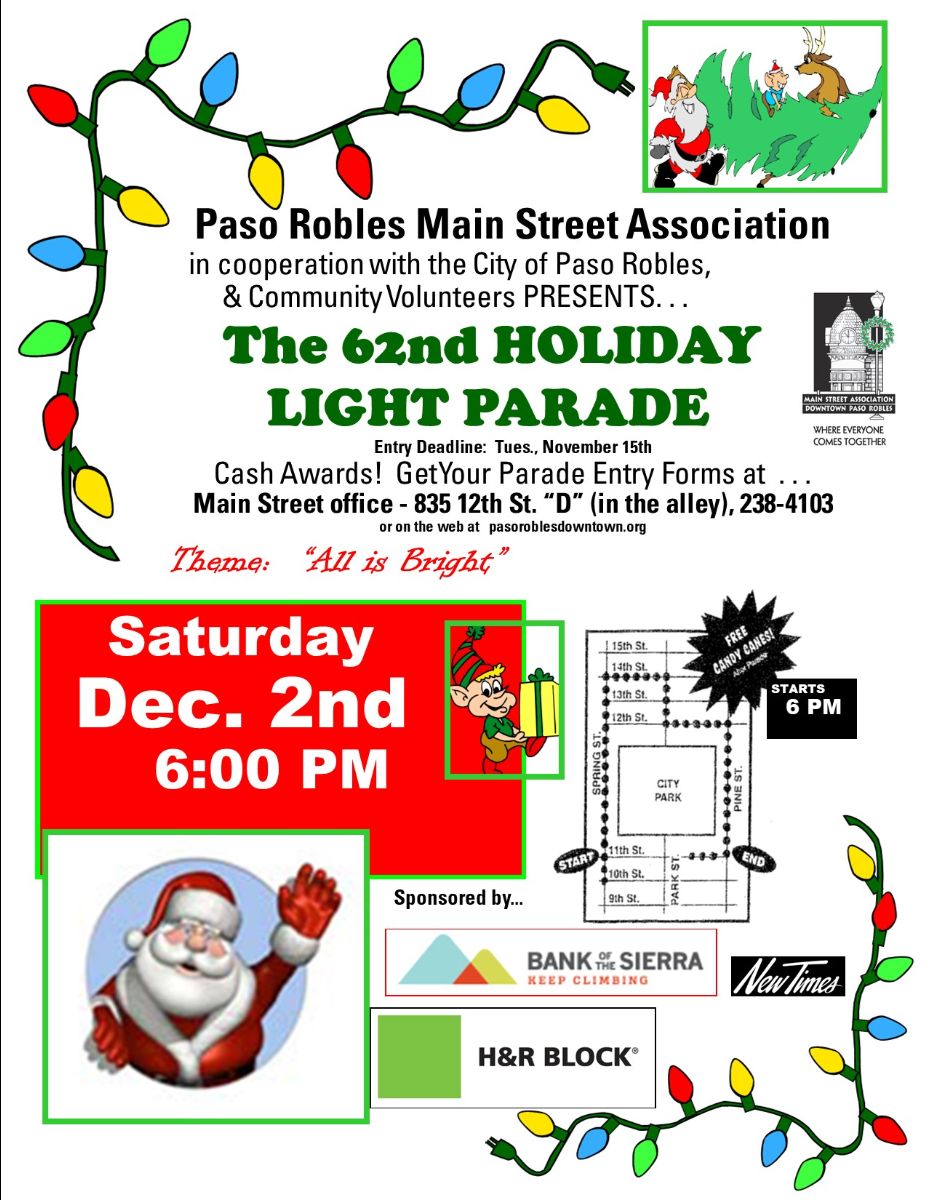 Street Closure Reminder For Holiday Light Parade 11.30.2023 - KPRL ...