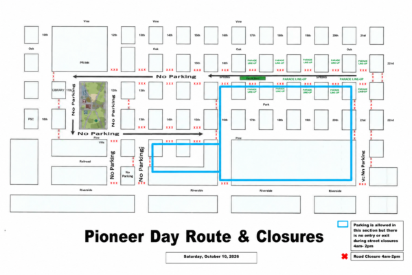 Pioneer Day Parade Route Map for press release