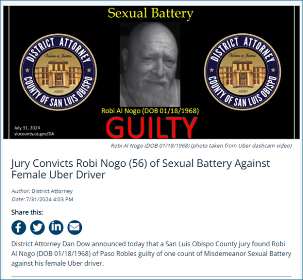 ROBI AL NOGO FOUND GUILTY OF SEXUAL BATTERY