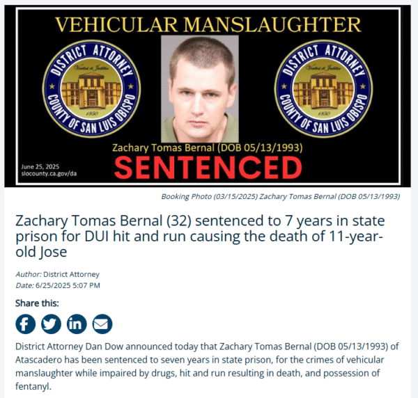 ZACHARY TOMAS BERNAL SENTENCED
